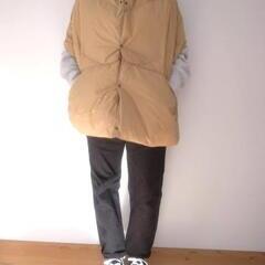 NANGA DOWN PONCHO MUFFLER TAN