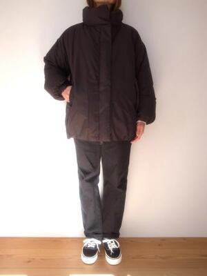 NANGA STAND COLLAR DOWN JACKET W BLK