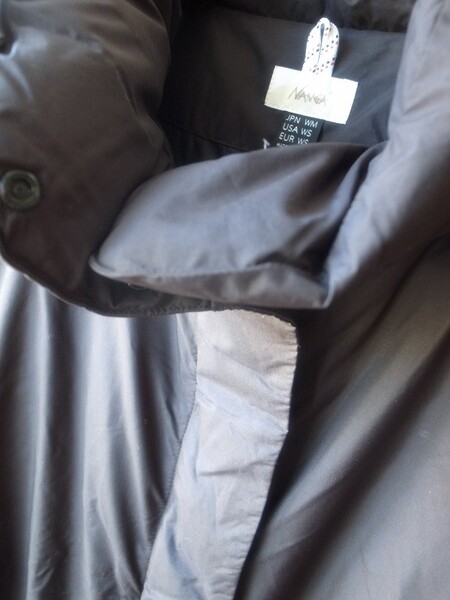 NANGA STAND COLLAR DOWN JACKET W BLK