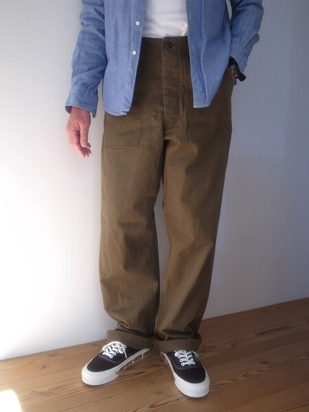 orslow VINTAGE FIT FATIGUE PANTS ARMY GREEN
