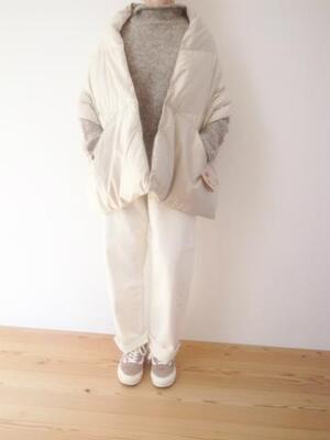 NANGA DOWN PONCHO MUFFLER IVORY