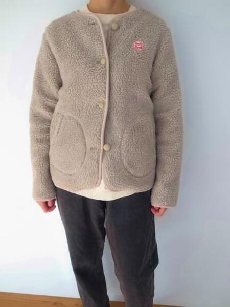 【半額】 et Vincent Mireille LINE THE DOWN | IVORY CARDIGAN BOA ジャケット・アウター