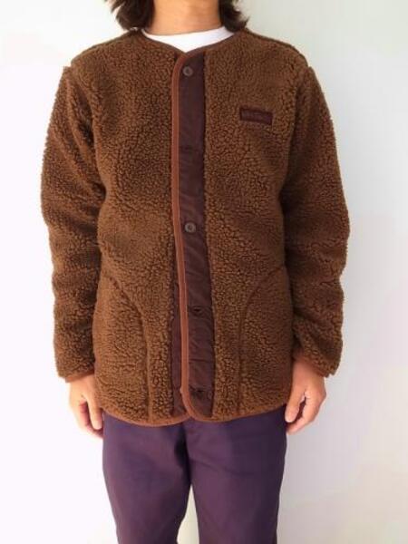 WILD THINGS FLUFFY BOA NO COLLAR JAKET D.BROWN